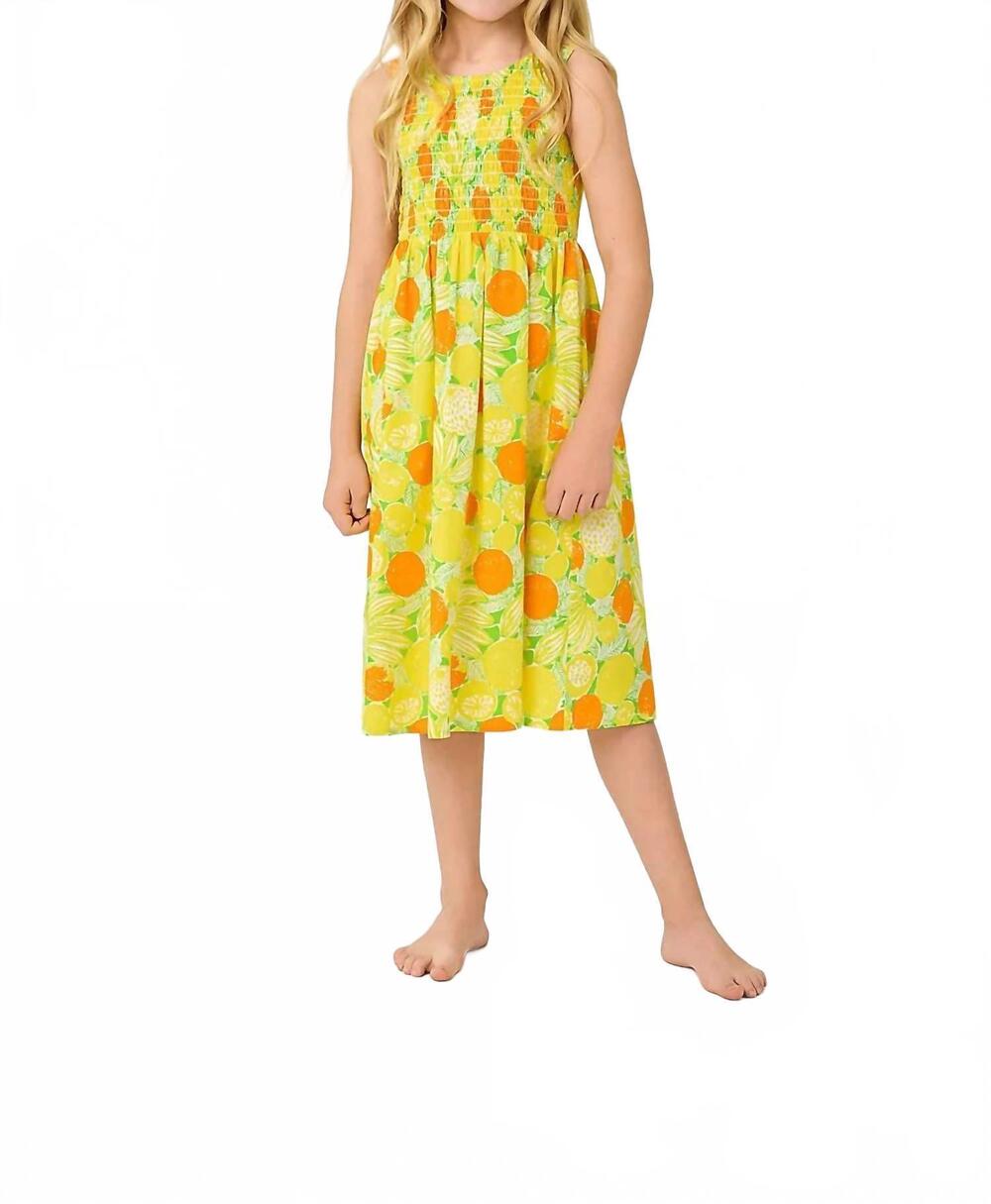 NEW LILLY PULITZER girl's mini daisey midi dress in island palm zesty